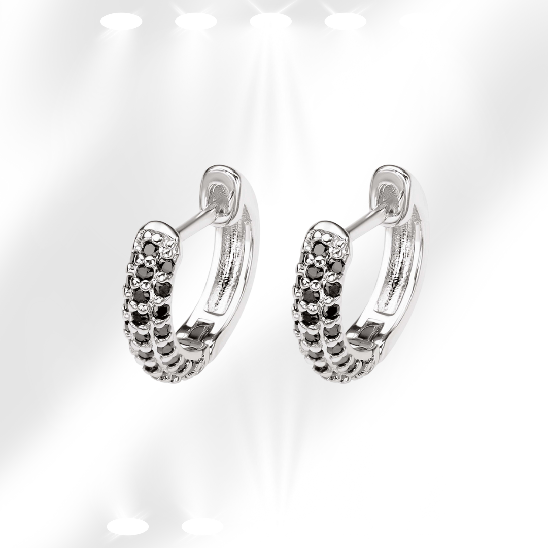 Elegante Ohrringe mit Schwarzem Zirkon