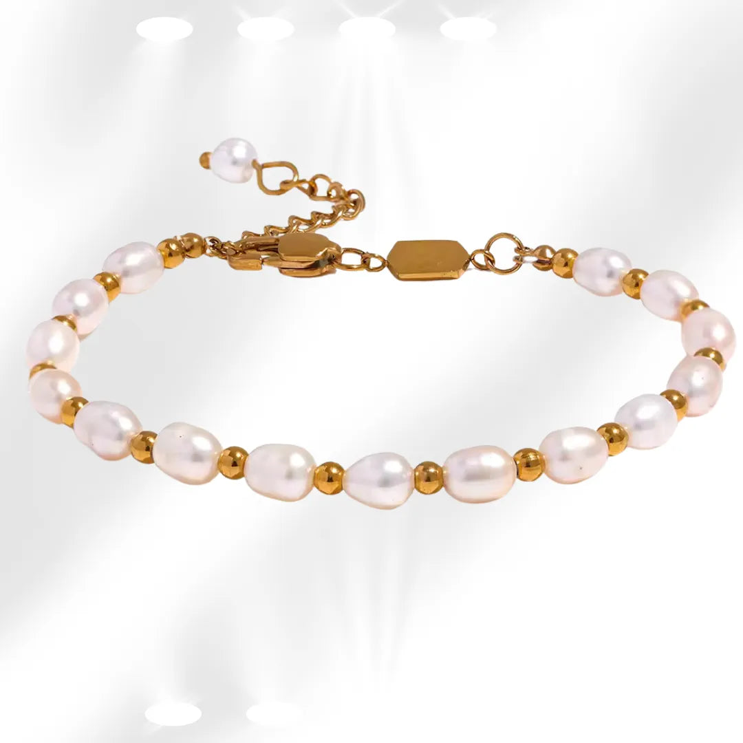 Edelstahlarmband mit Perlen