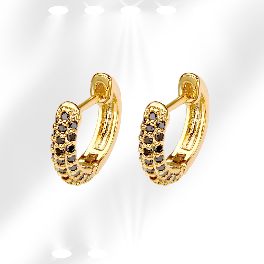 Elegante Ohrringe mit Schwarzem Zirkon