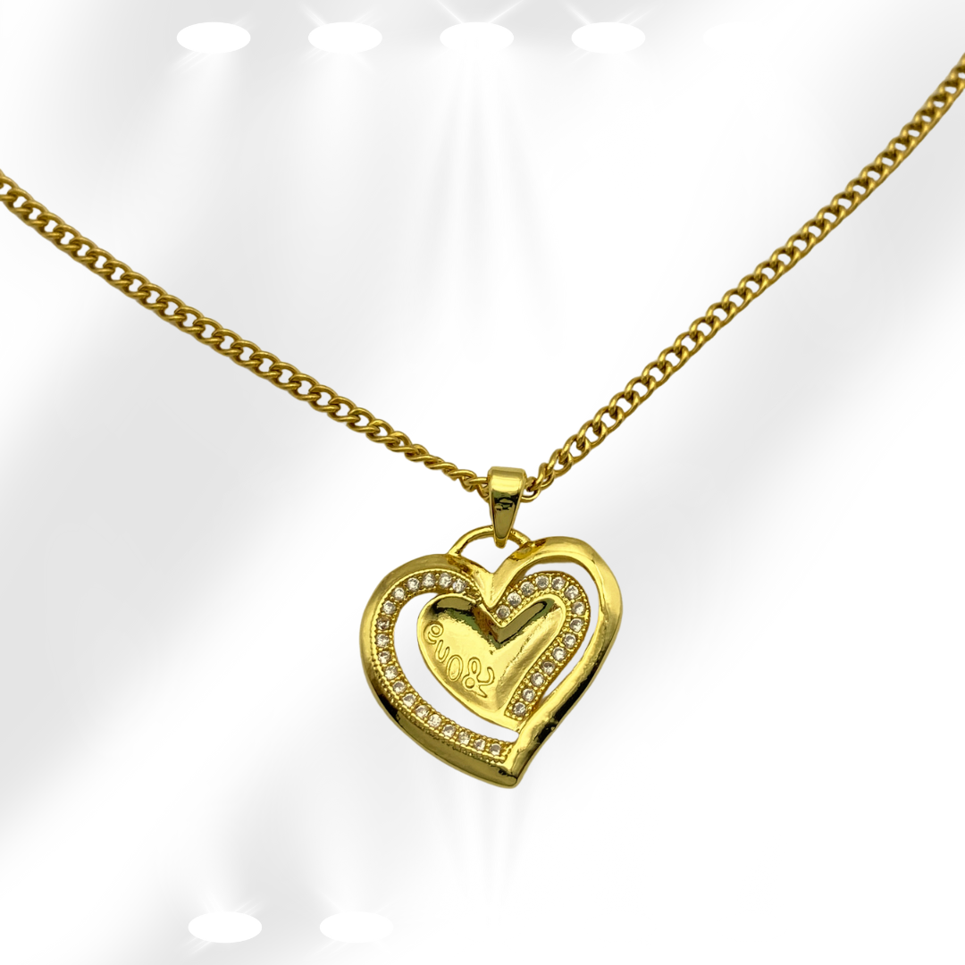 Heart necklace with zirconia